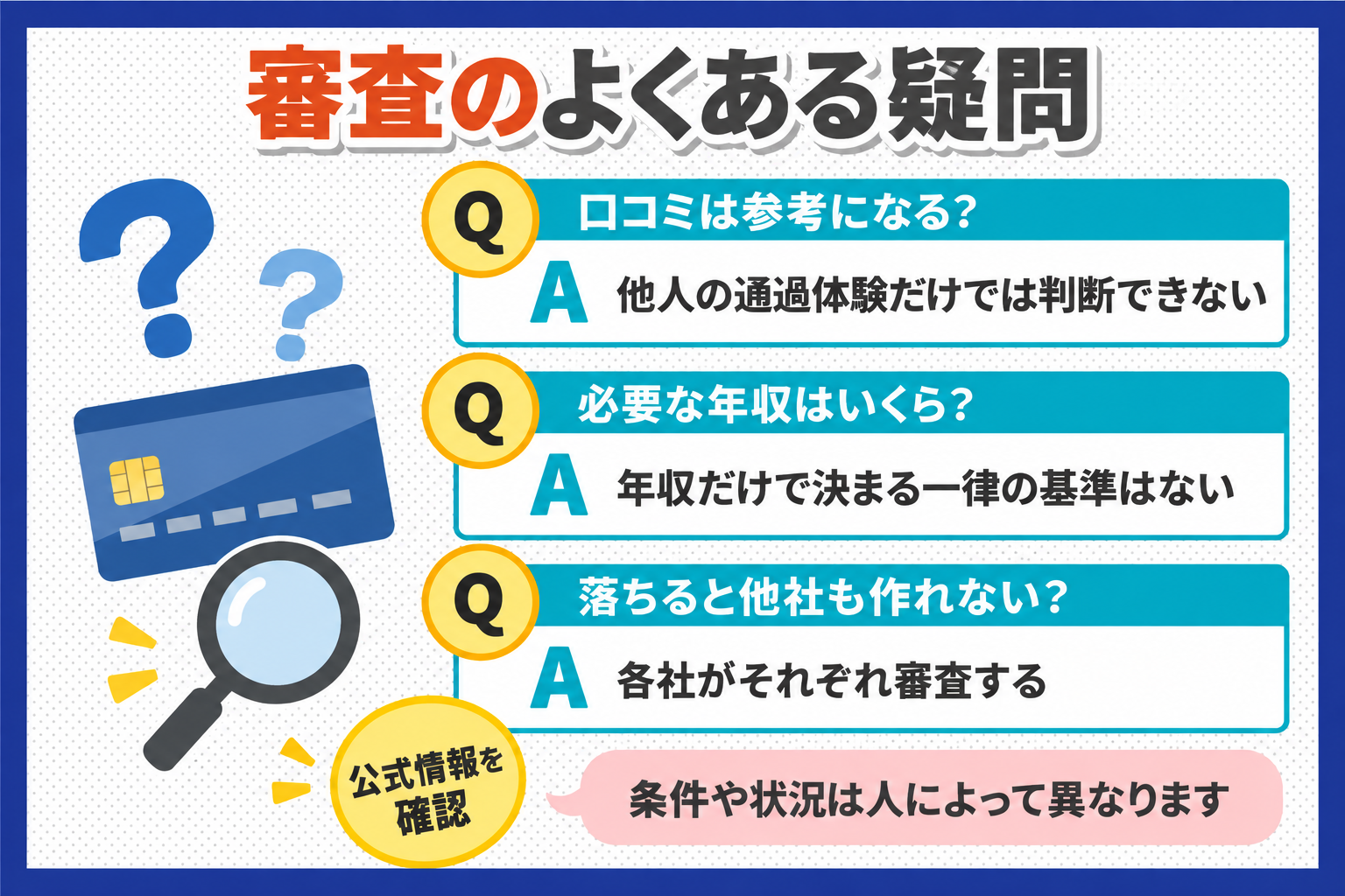 審査に関するよくある疑問